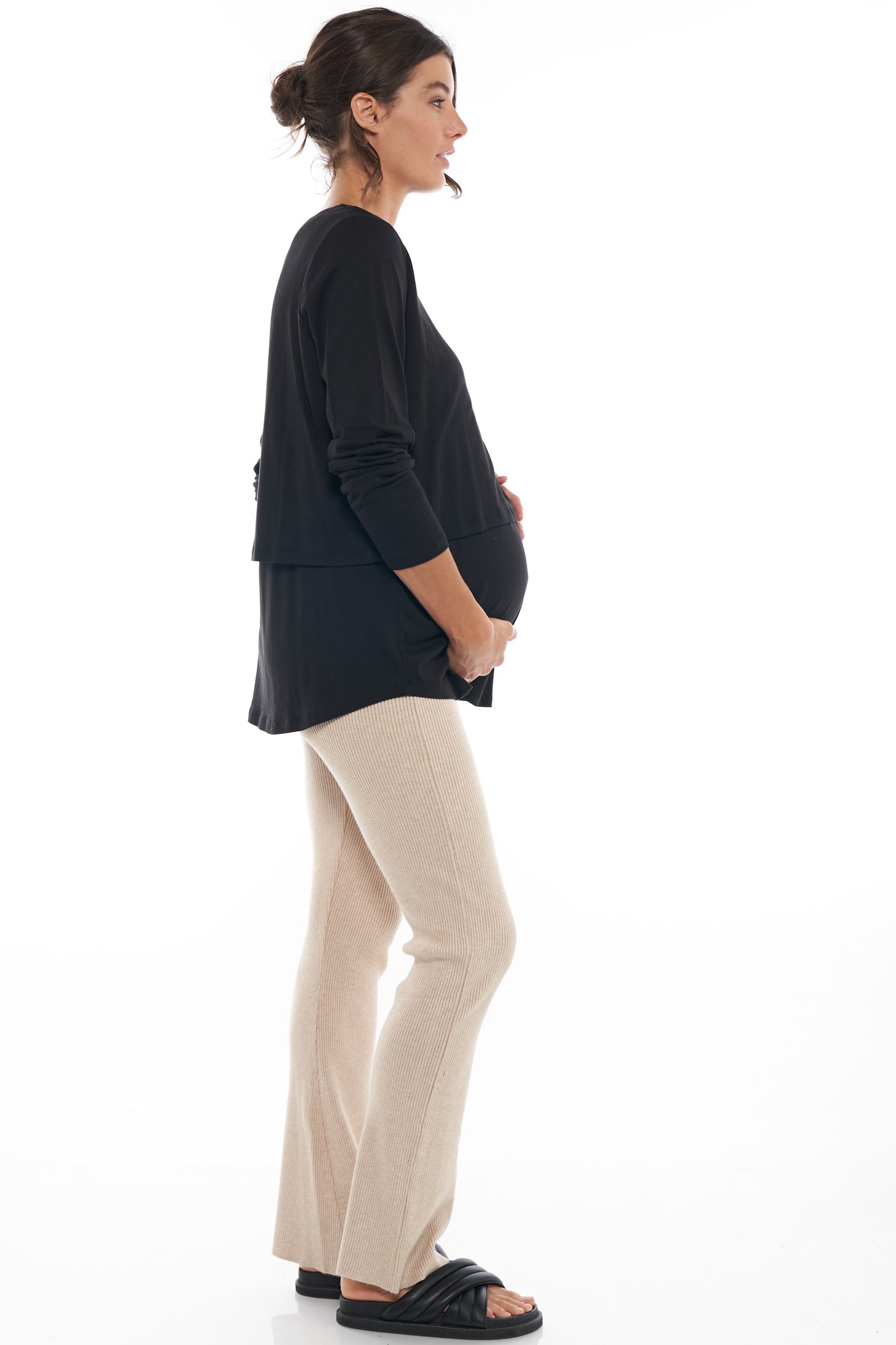 long sleeve maternity top black - image 2