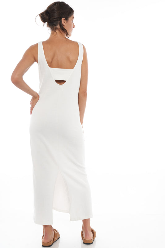 White Maternity Column Dress - 4