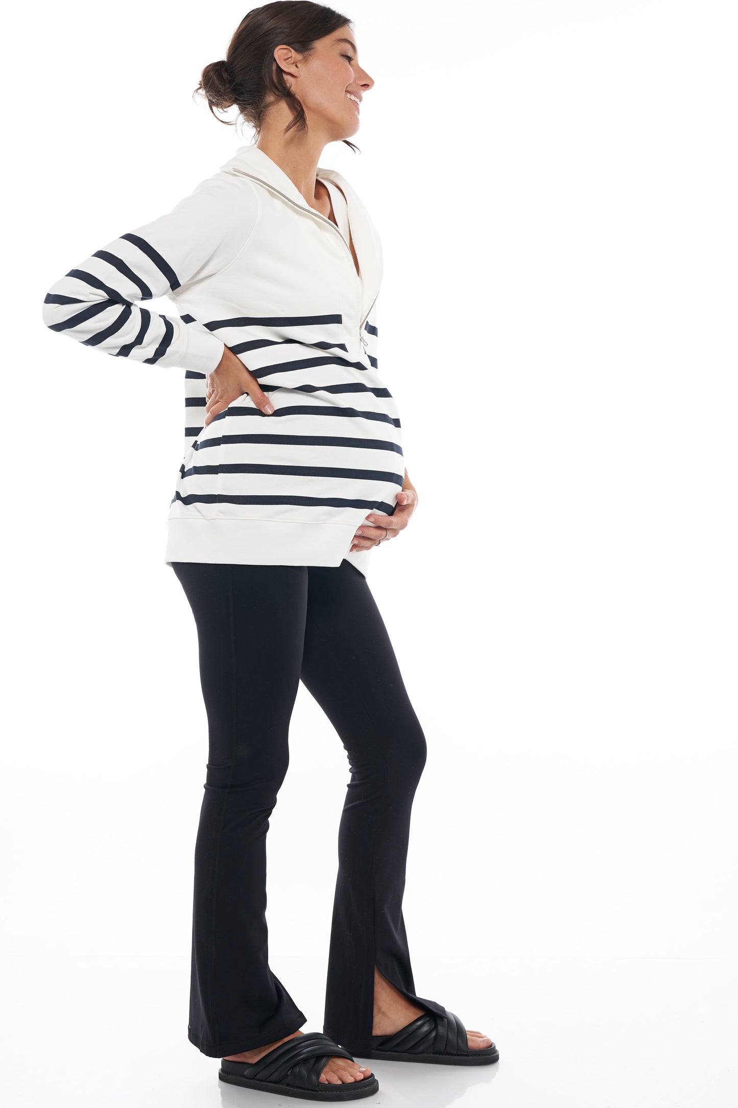 Maternity and Nursing Sweater Stripe