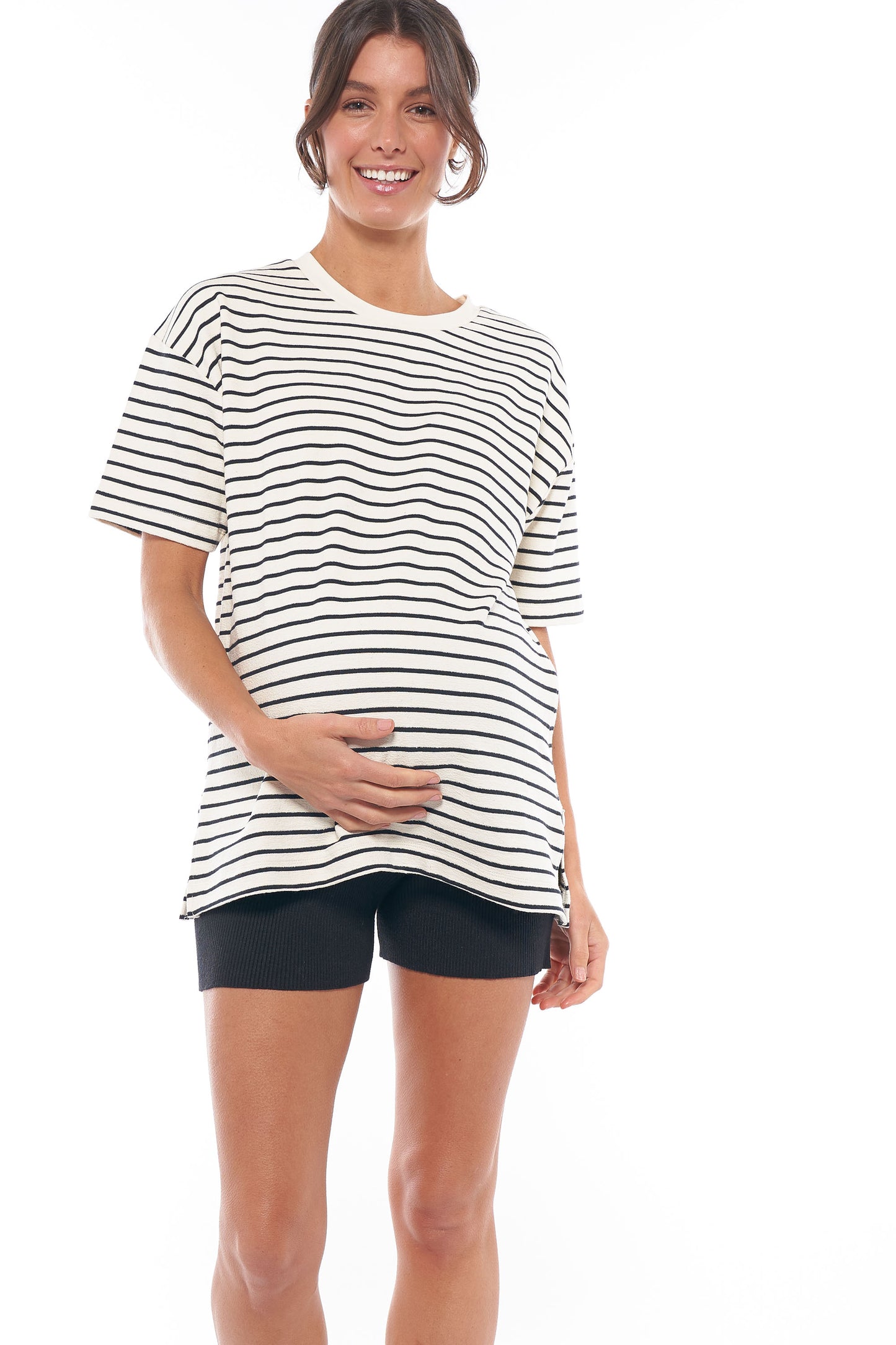 Maternity & Nursing Tee in Stripe 2