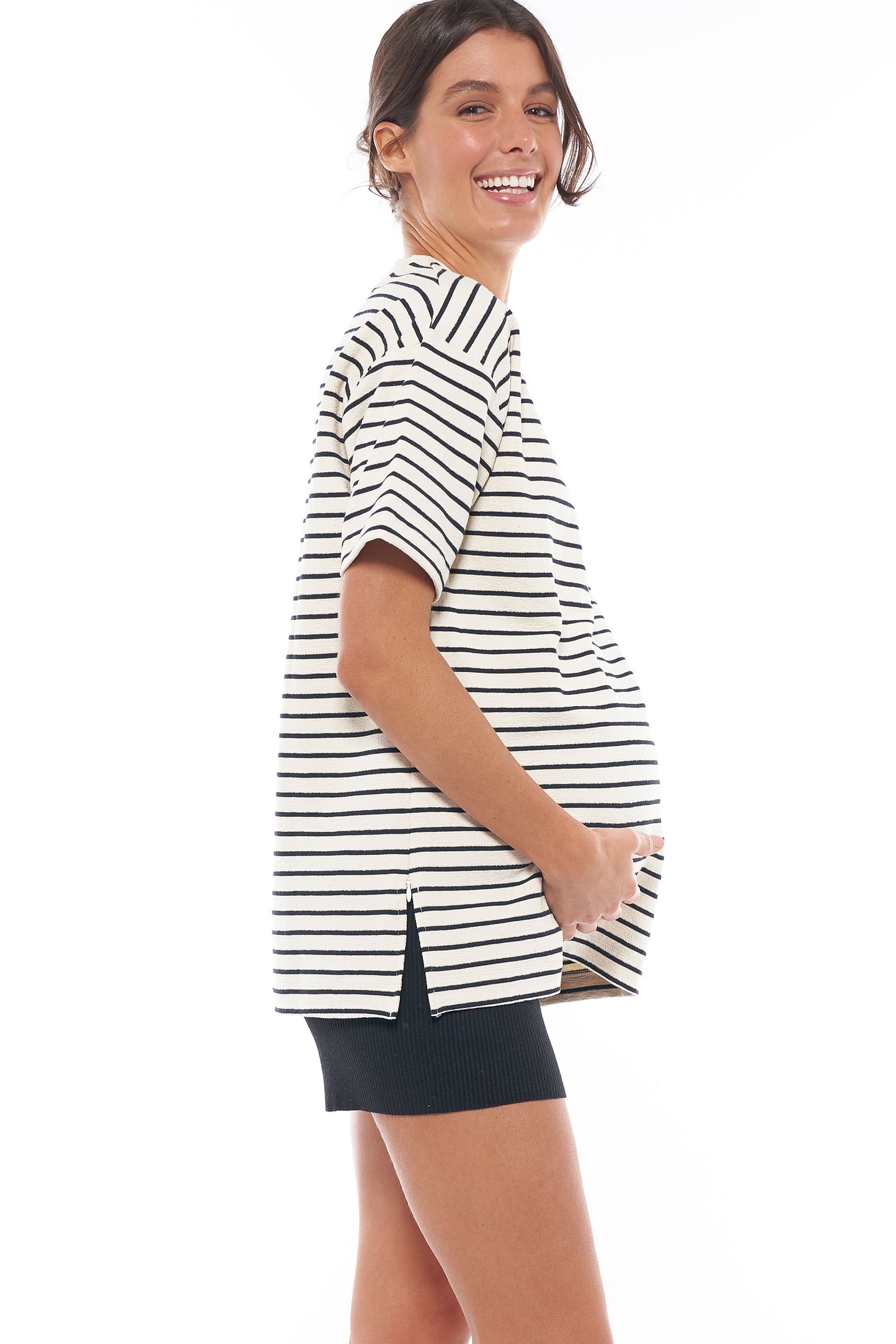 Maternity & Nursing Tee in Stripe 6