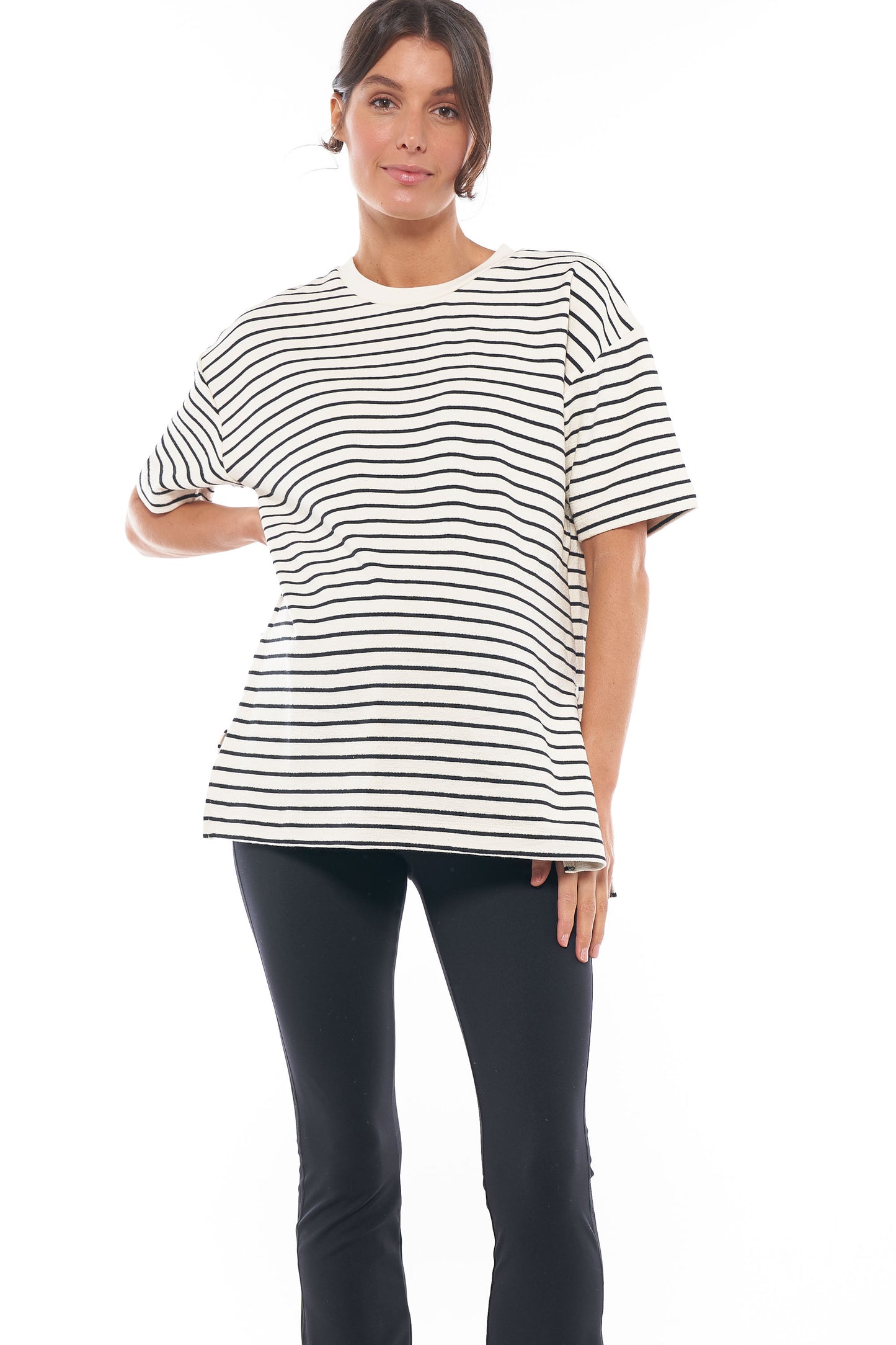 Maternity & Nursing Tee in Stripe 11