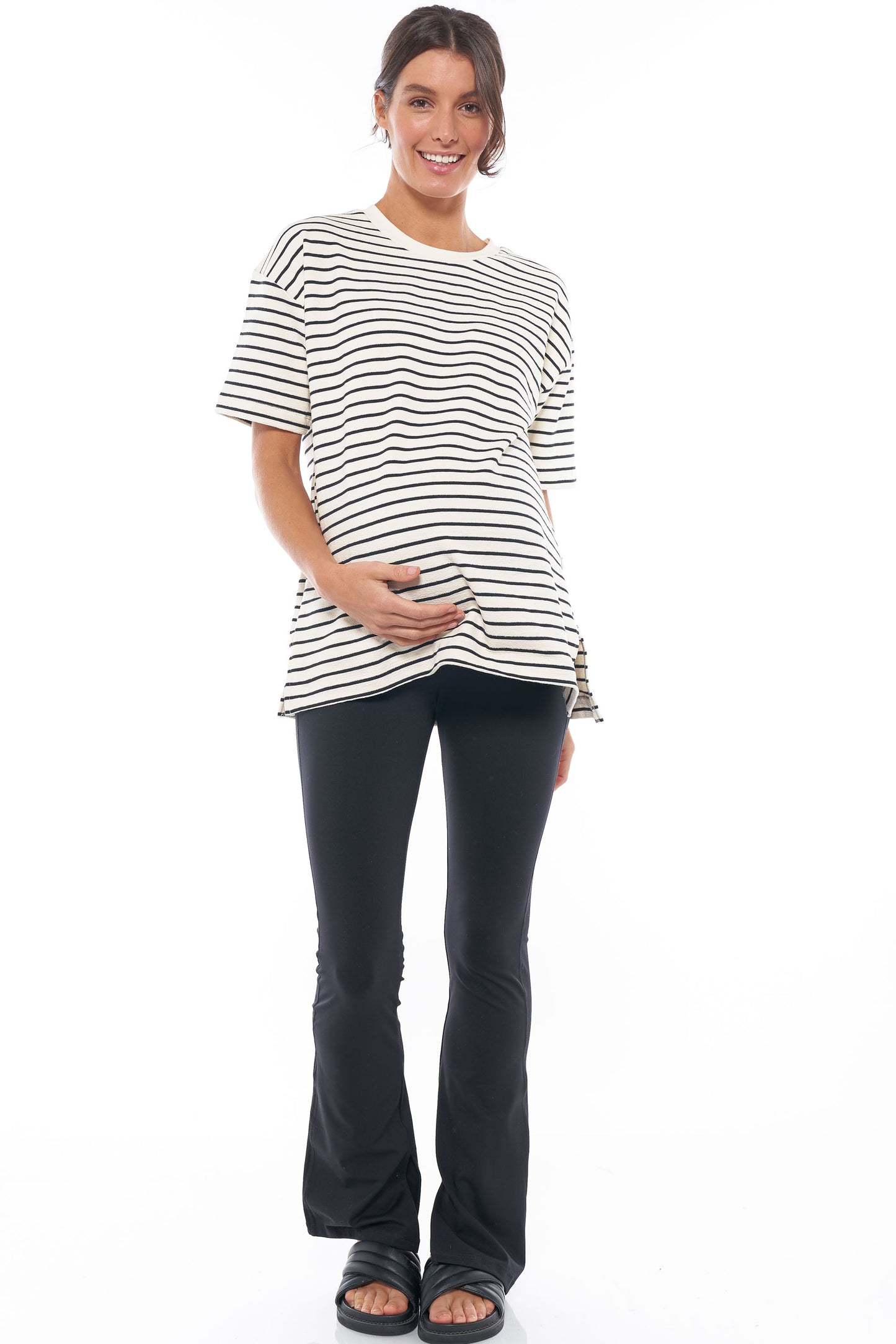 Maternity & Nursing Tee in Stripe 13