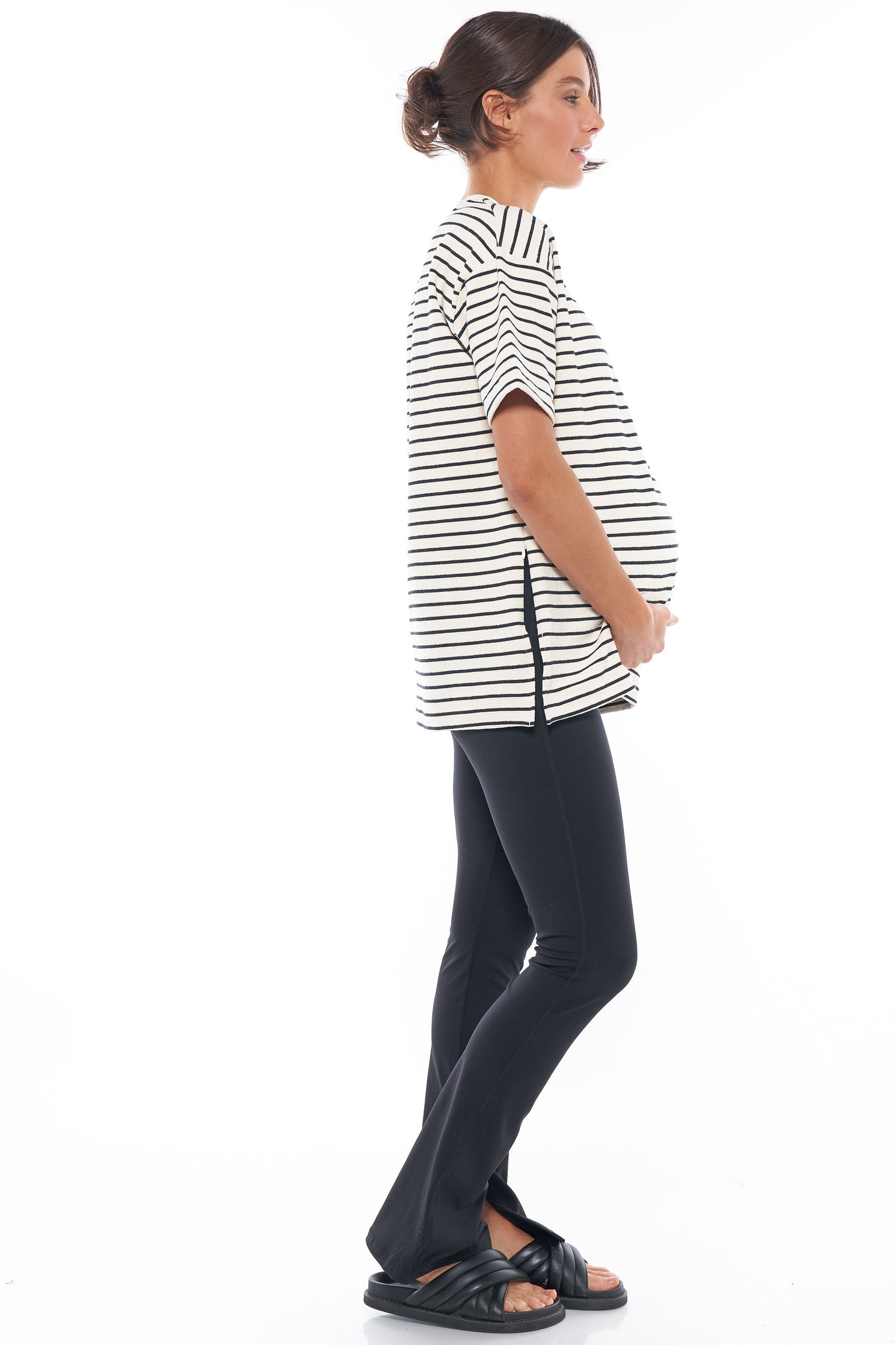 Maternity & Nursing Tee in Stripe 15