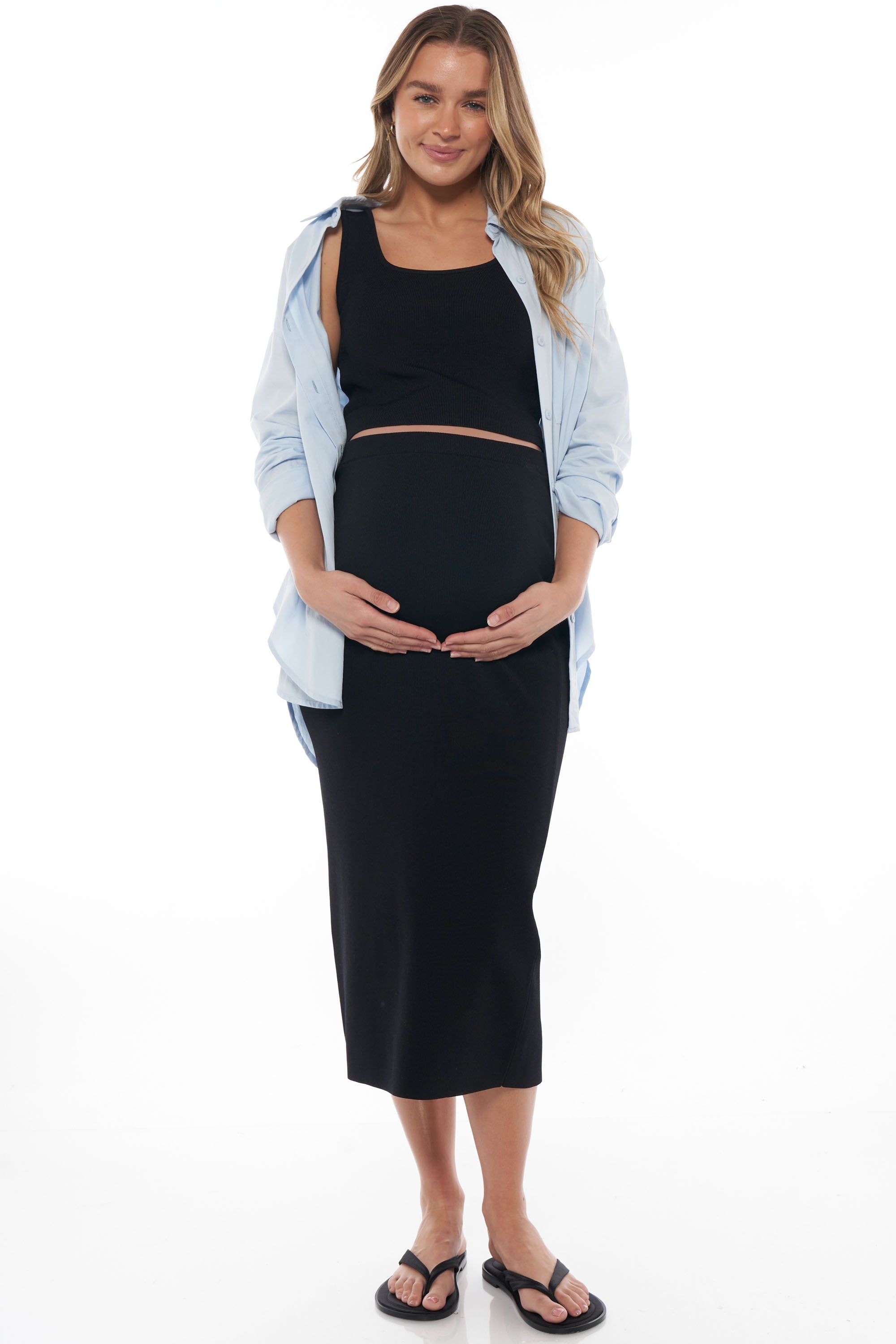 Maternity flowy maxi skirt best sale