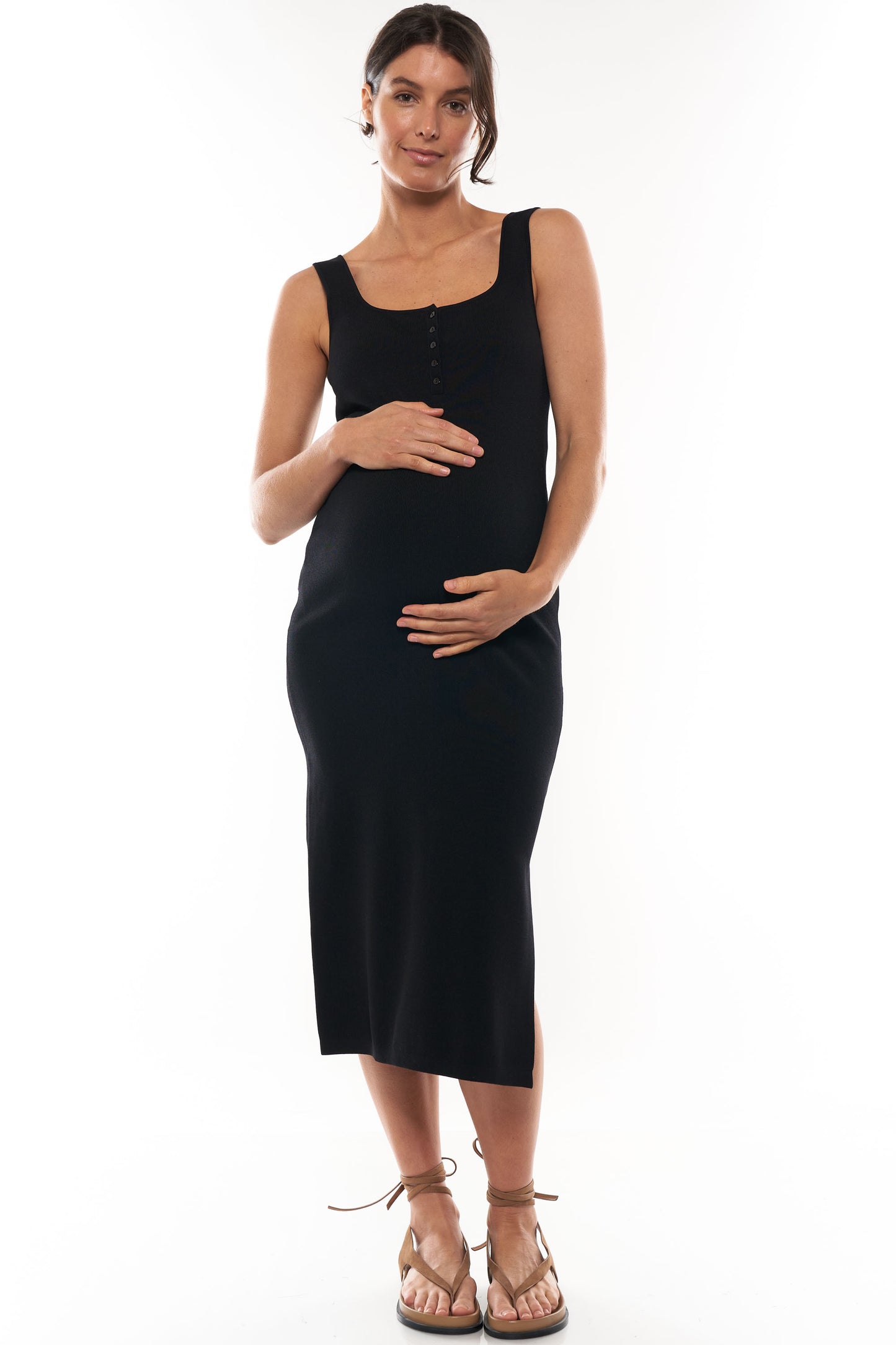 black maternity and nursing dress 5