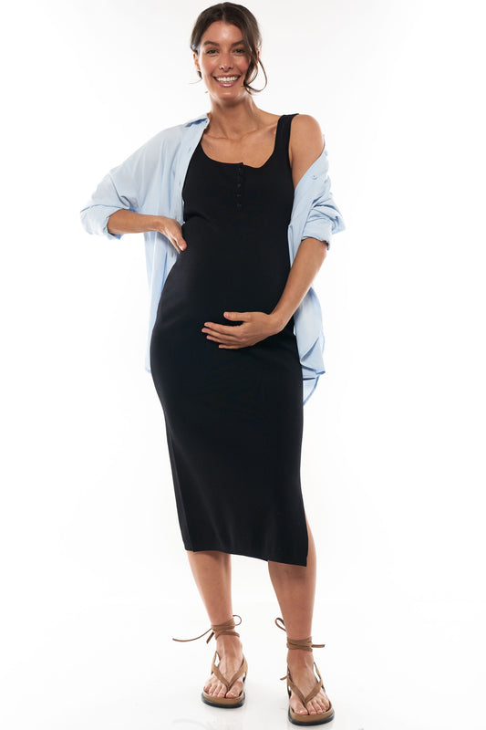 black maternity and nursing dress 1