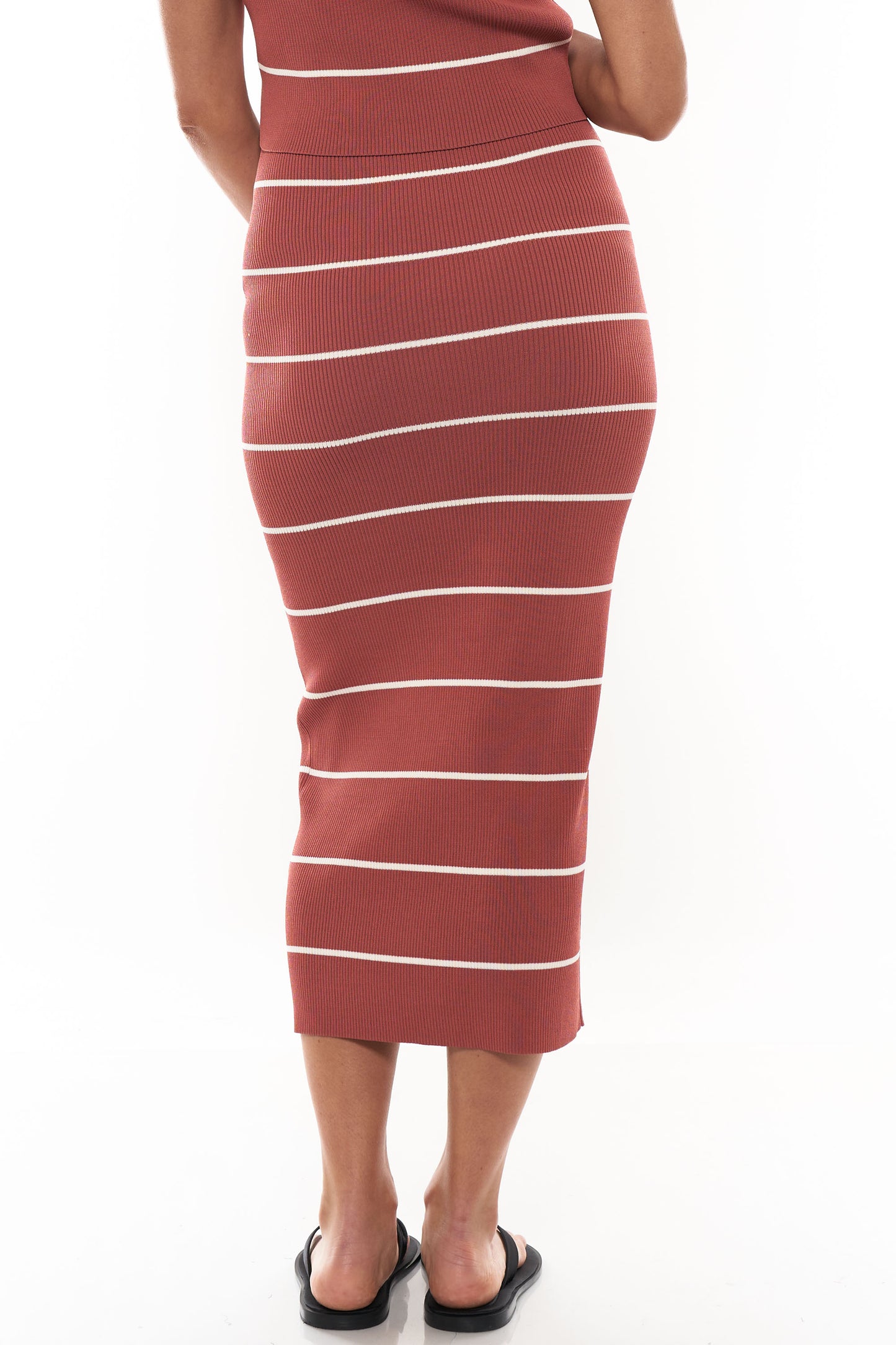 maternity knit midi skirt stripe 7