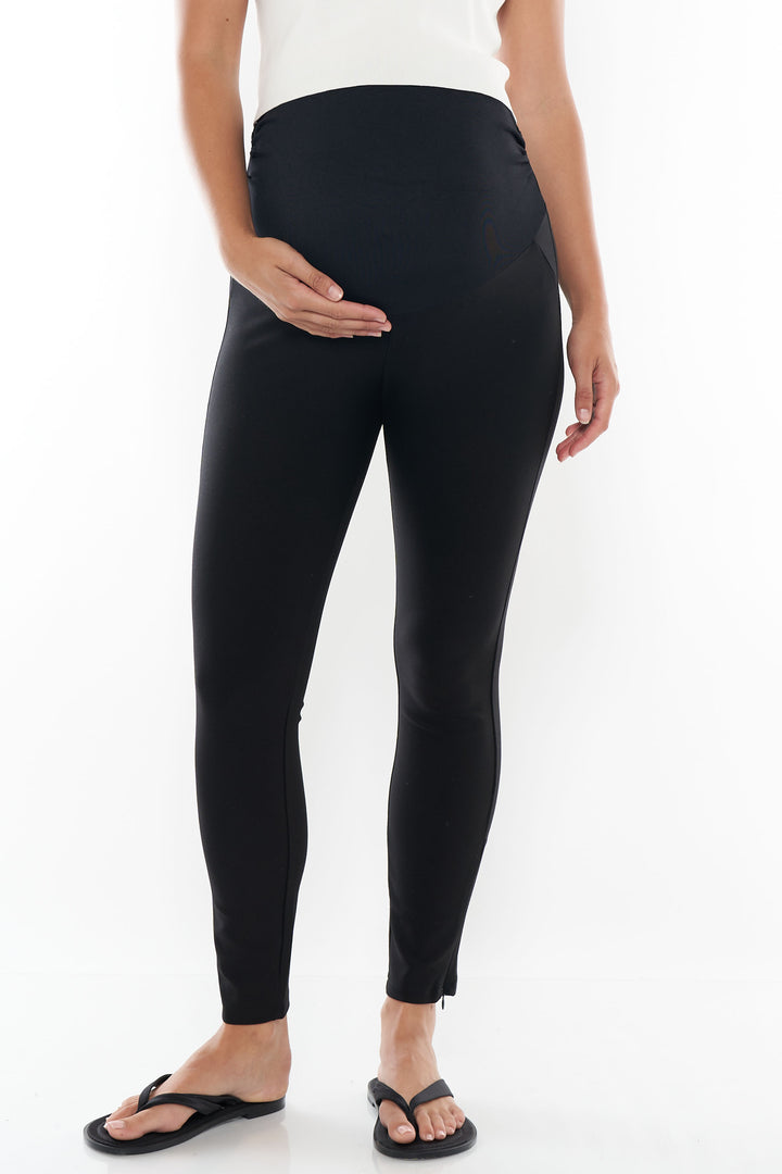 skinny leg black maternity work pant -5
