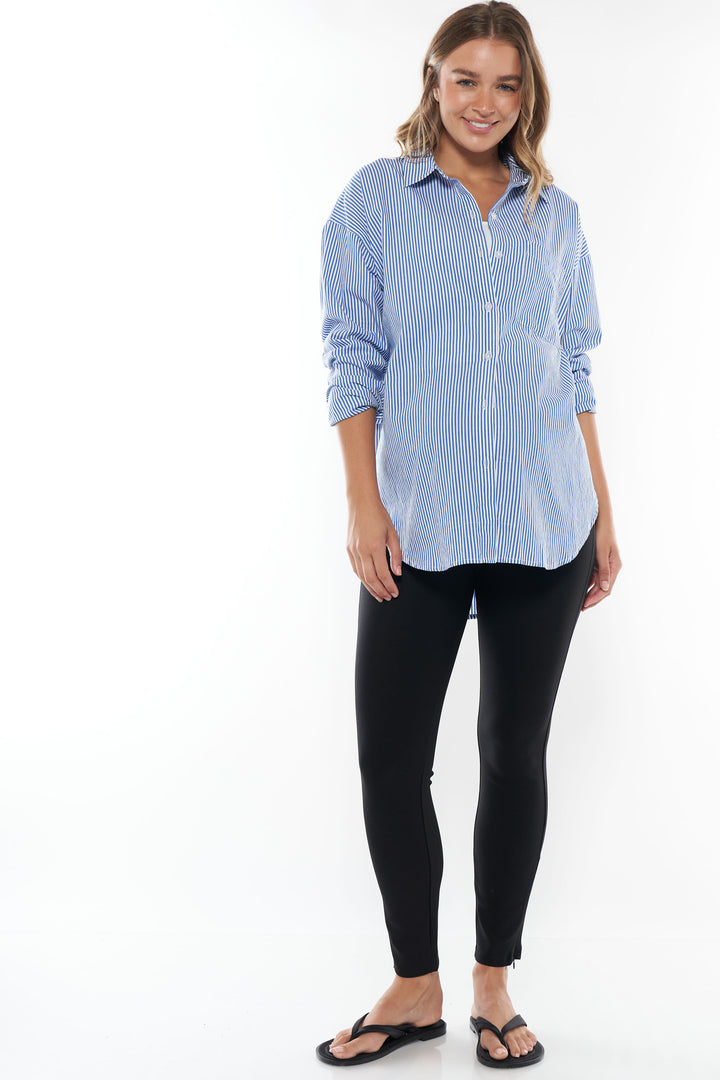 skinny leg black maternity work pant -1
