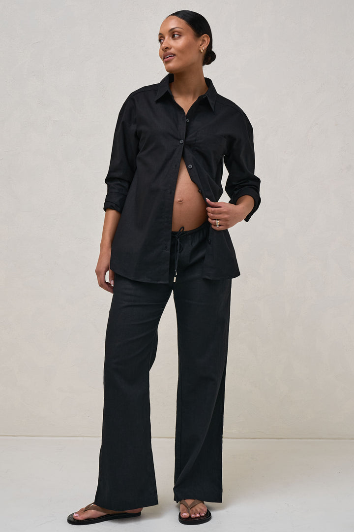 Bae The Label | Maternity Black Linen Pant, Black / S Bae The Label | Maternity Black Linen Pant, Black / S