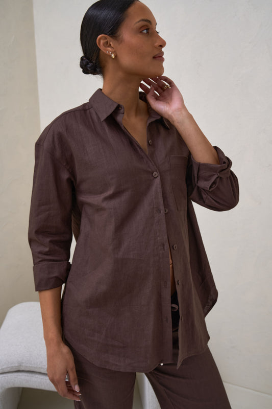 Linen Maternity Shirt -1