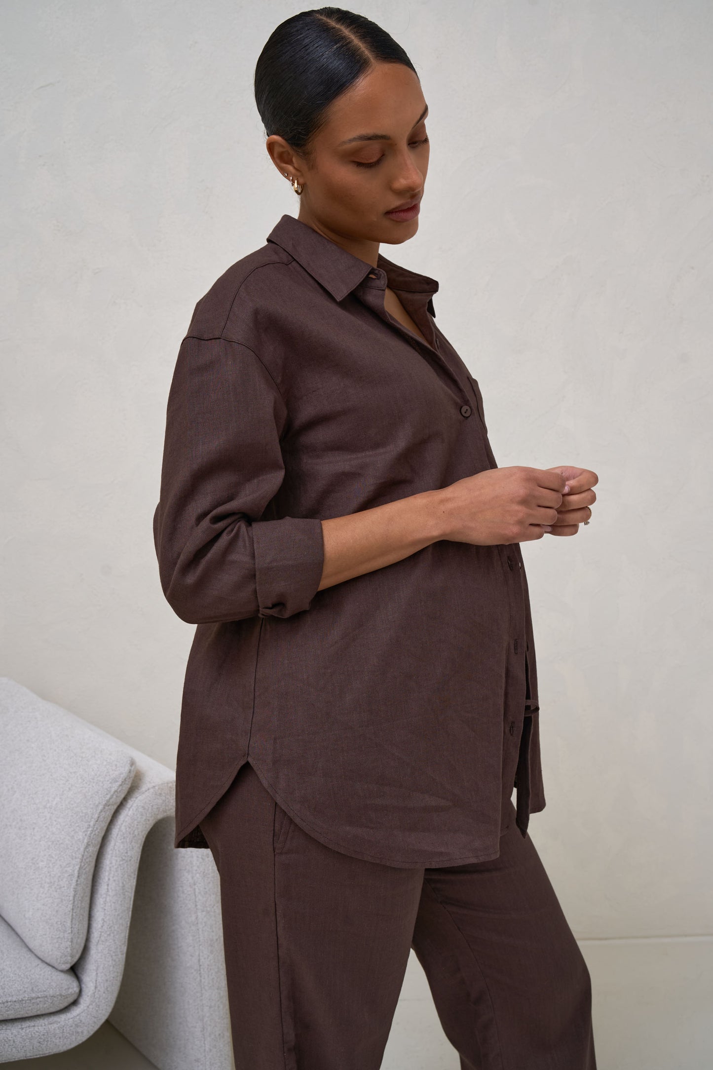 Linen Maternity Shirt 2