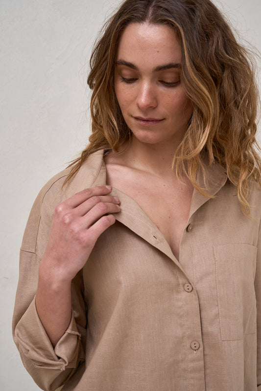 Maternity and Nursing Linen Shirt - 7