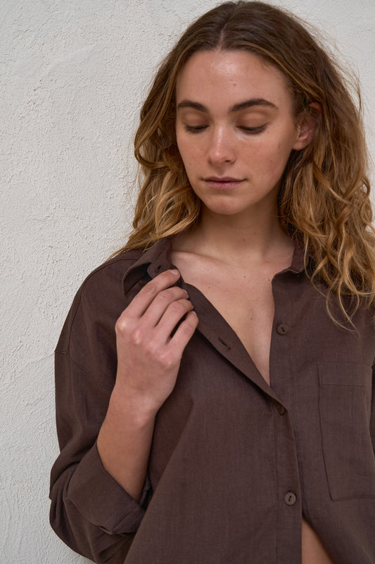 Linen Maternity Shirt - 7