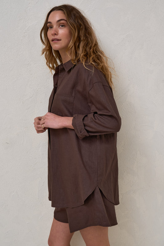 Linen Maternity Shirt -10