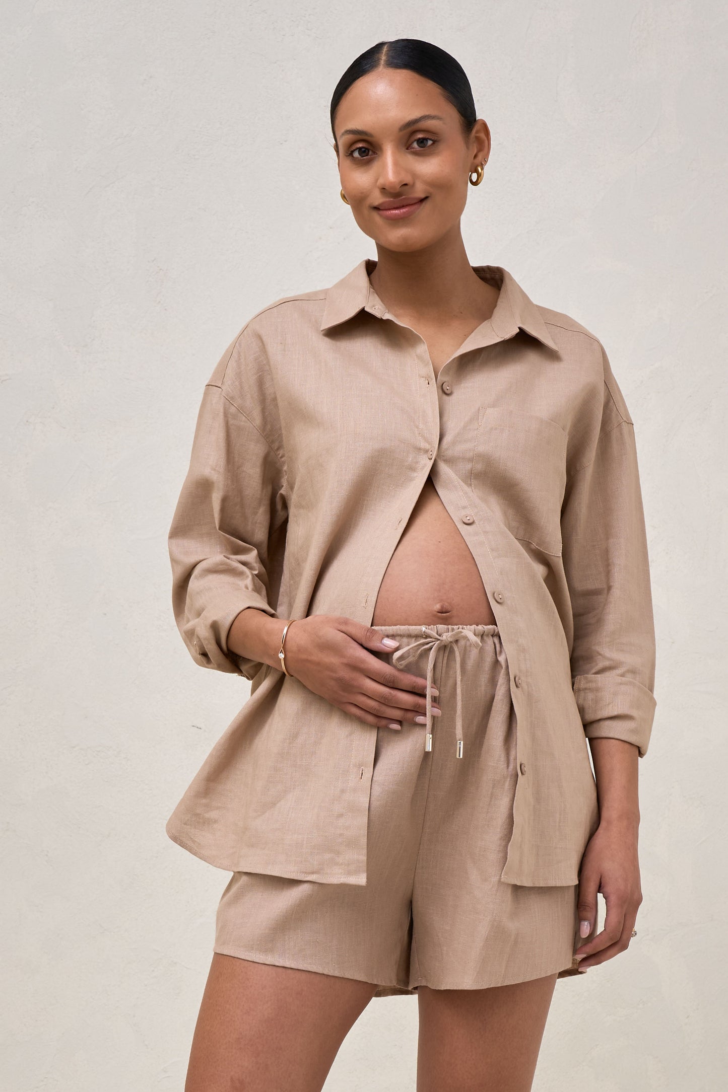 Maternity and Nursing Linen Shirt - 4