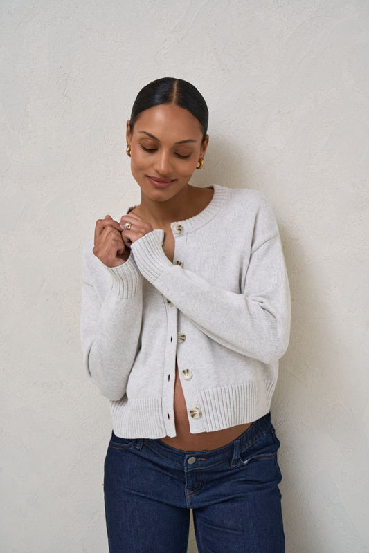 Maternity Cardigan Grey Marle 1