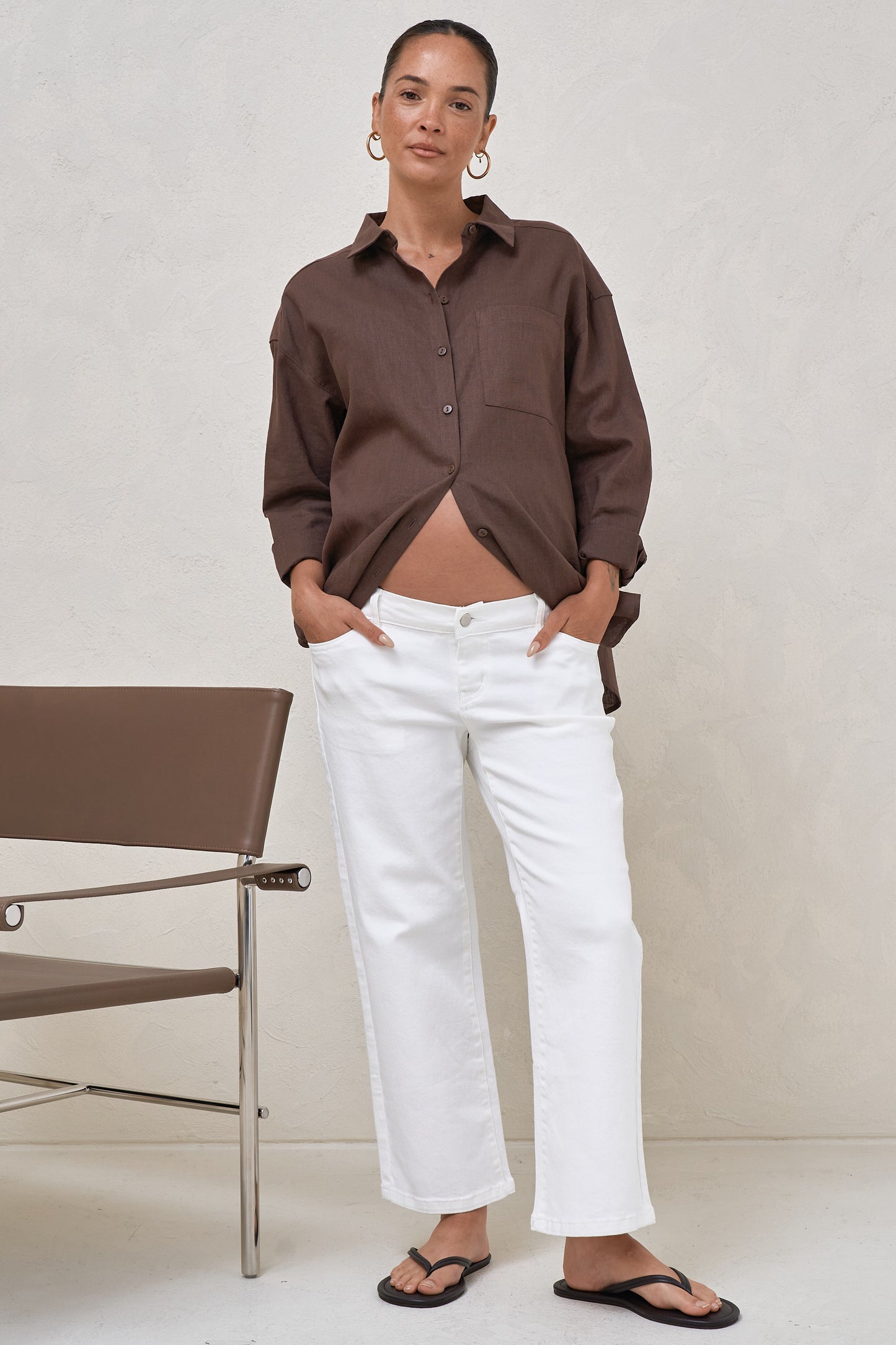 Walk The Talk Crop Wide Jean - White