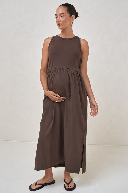 Serenade Midi Dress - Chocolate