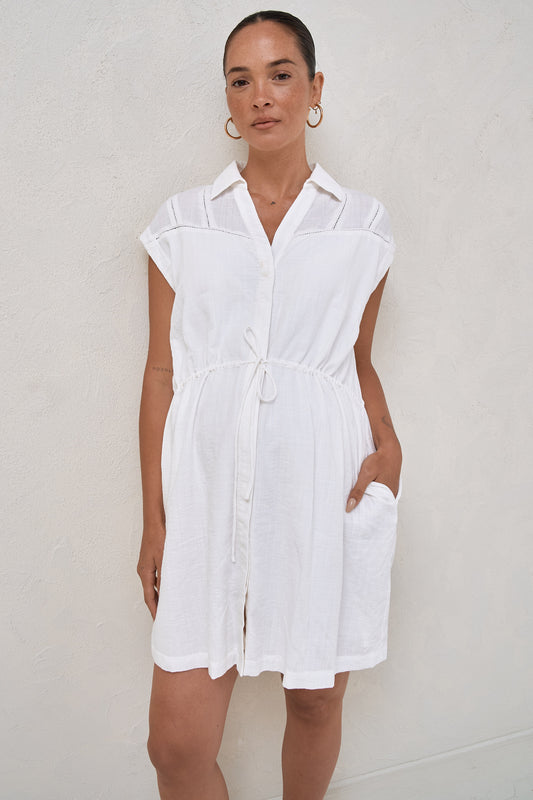 Coastline Shirt Dress - White
