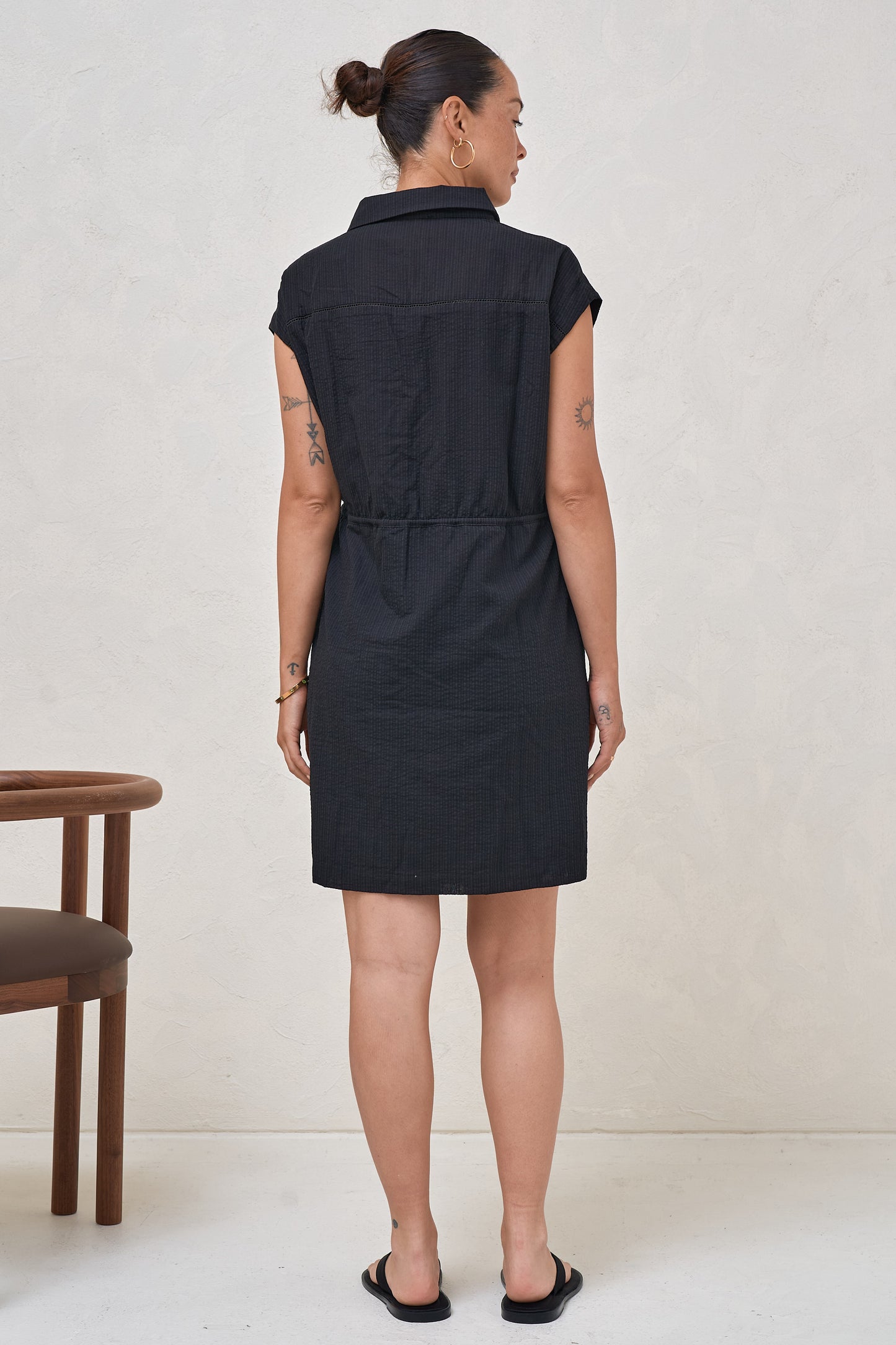 Coastline Shirt Dress - Black