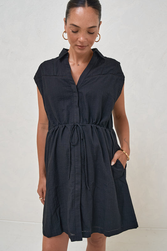 Coastline Shirt Dress - Black