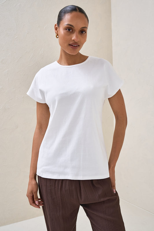 Minimalist Stretch Jersey Tee - White