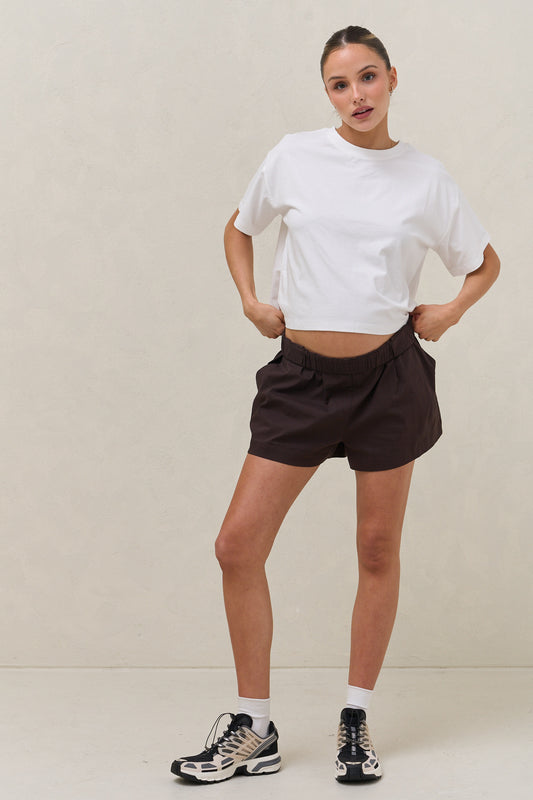 Basic Instincts Crop Tee - White