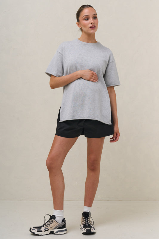 Cloud Nine Knit Tee - Grey Marle