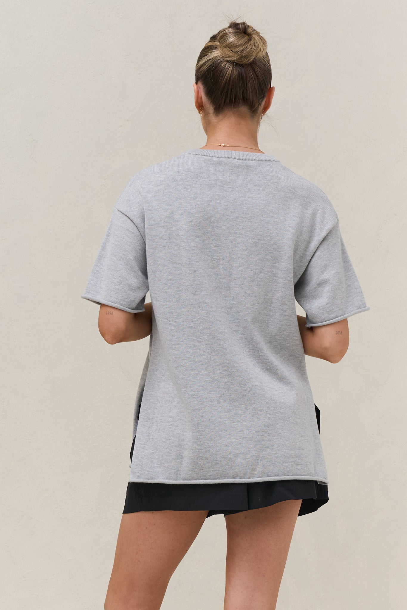 Cloud Nine Knit Tee - Grey Marle