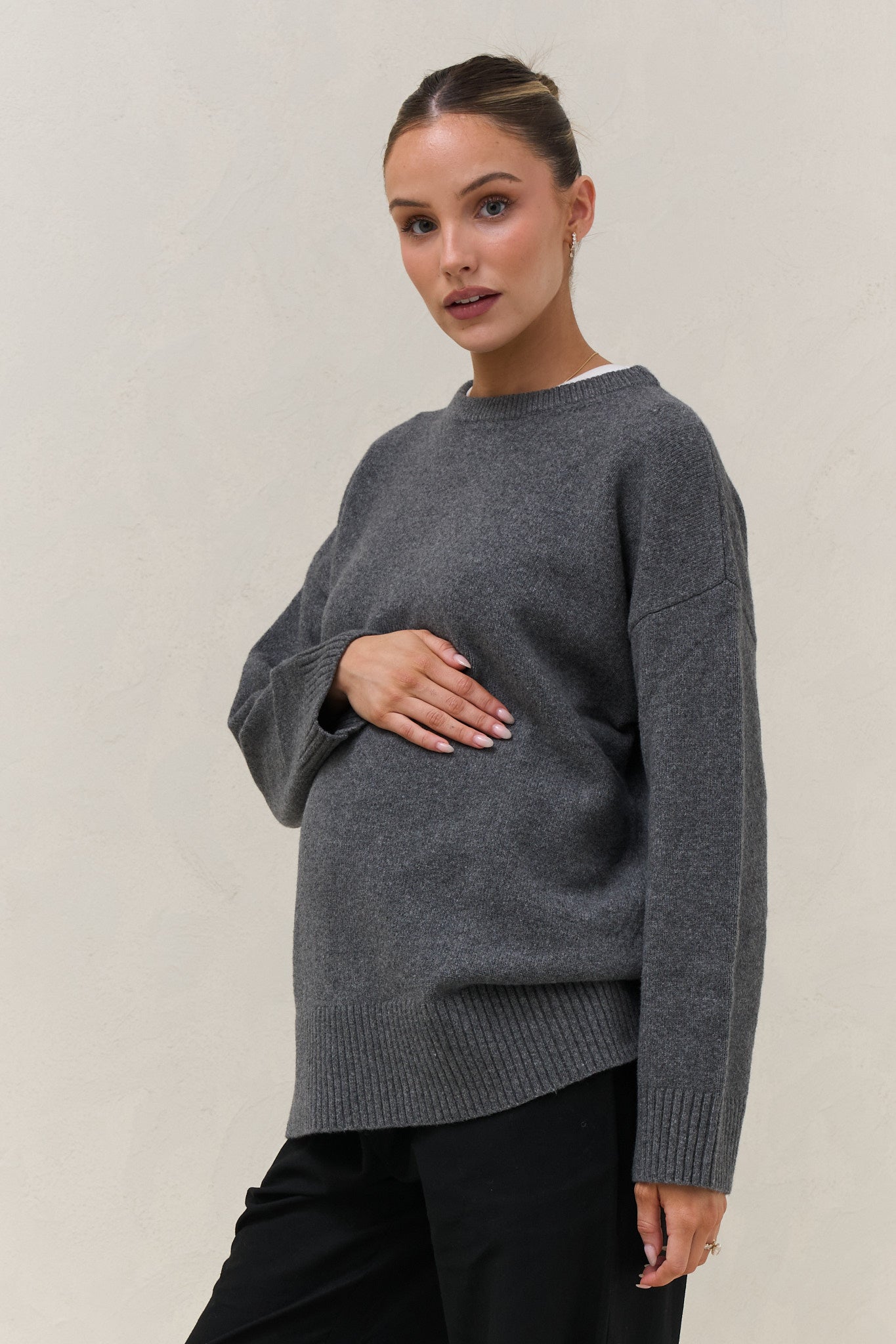 Idle Time Crew Knit - Charcoal