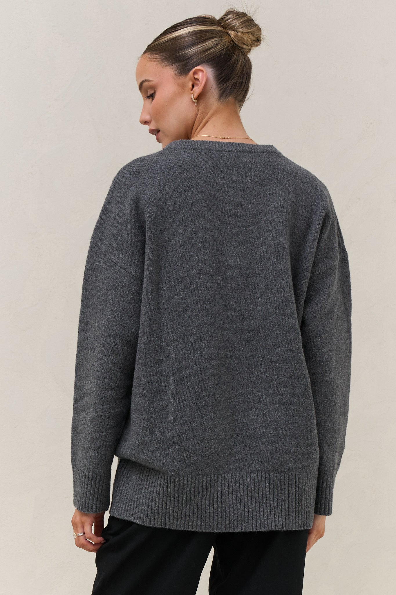 Idle Time Crew Knit - Charcoal