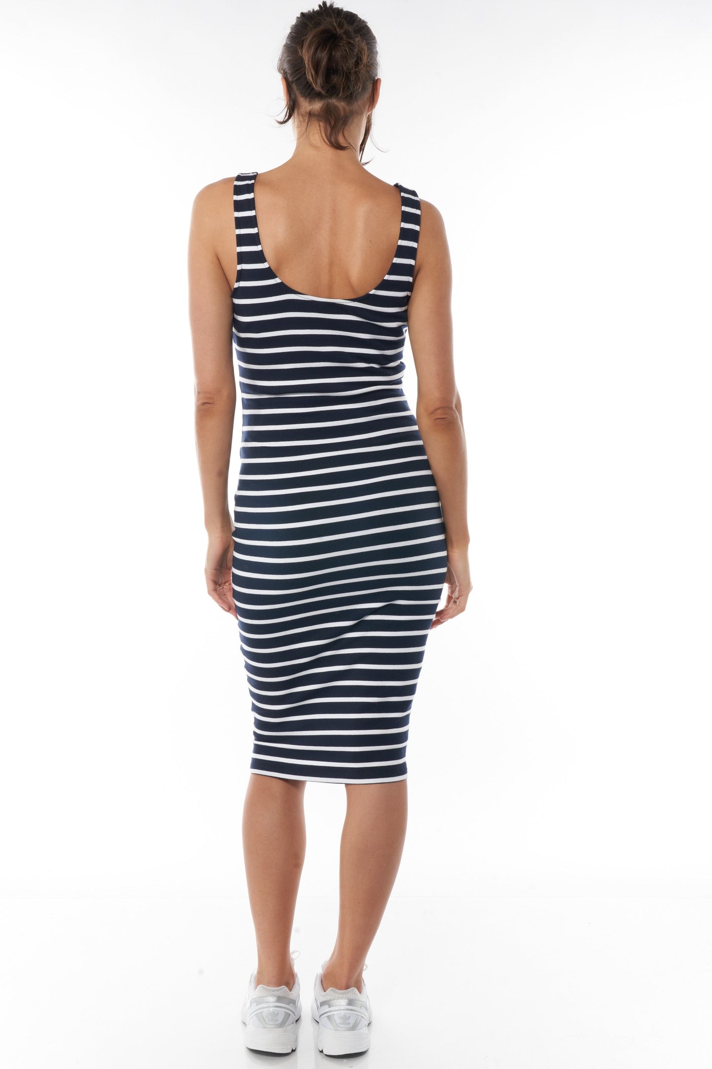 WHS25-238 - Perfect Match Zip Dress - Navy Stripe*