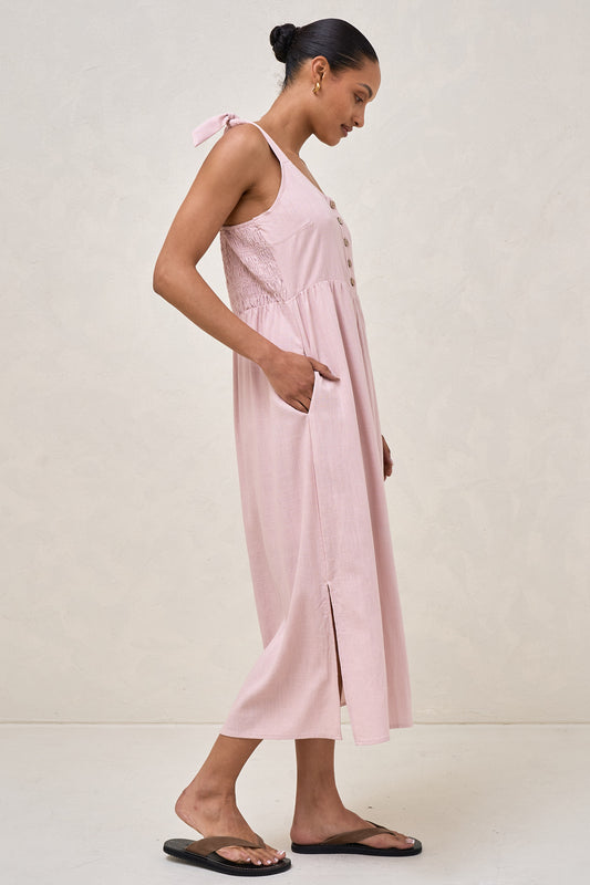 Breeze Along Midi Dress - Blush
