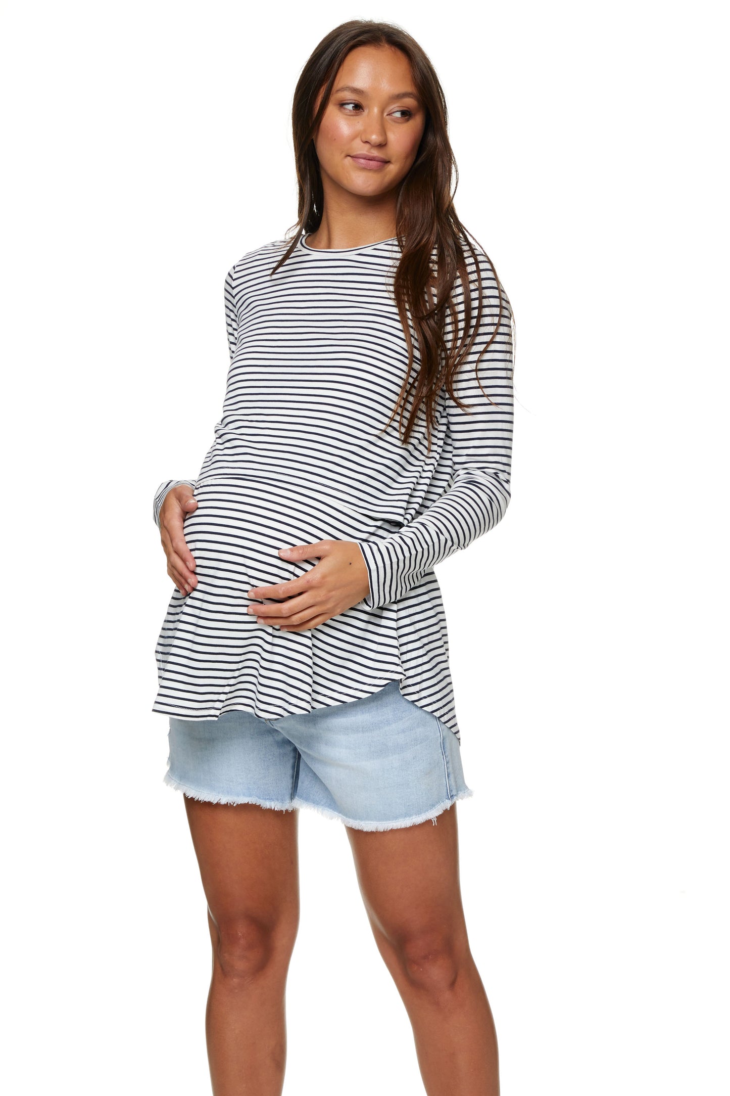 WHS25-79-Me And You Long Sleeve Top-Micro Stripe*