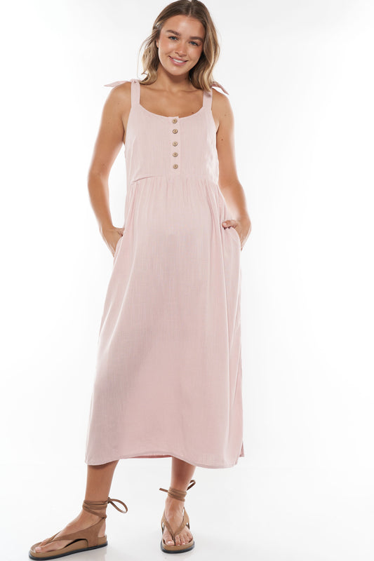 Breeze Along Midi Dress - Blush