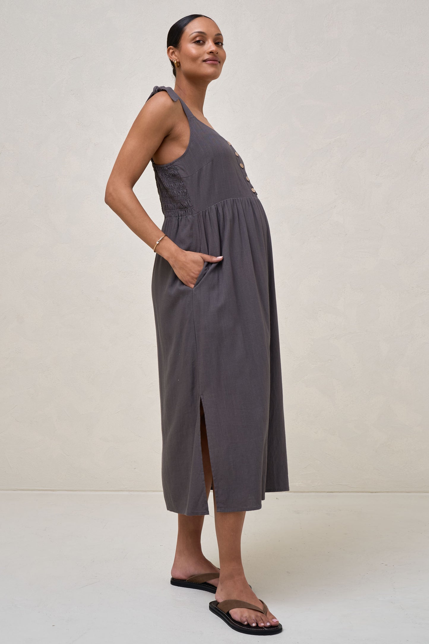 Breeze Along Midi Dress - Slate