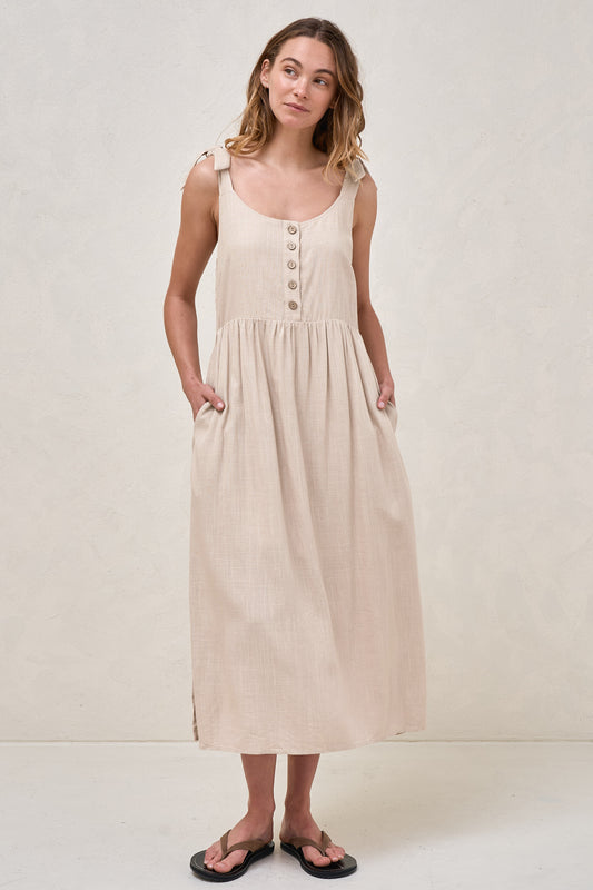 Breeze Along Midi Dress - Natural
