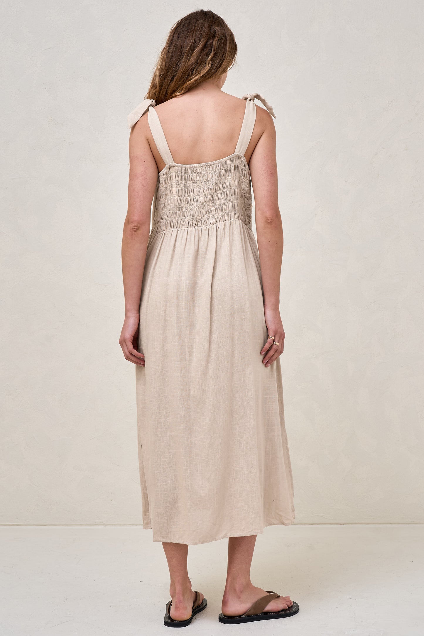 Breeze Along Midi Dress - Natural