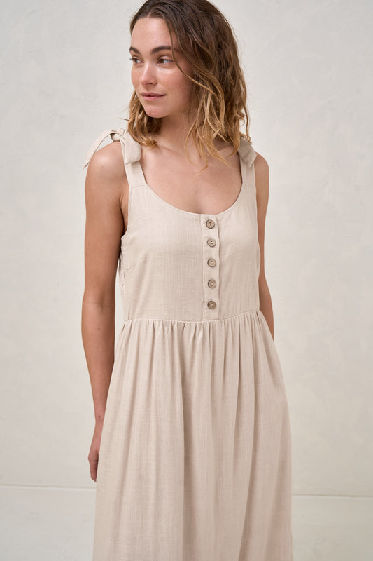 Breeze Along Midi Dress - Natural