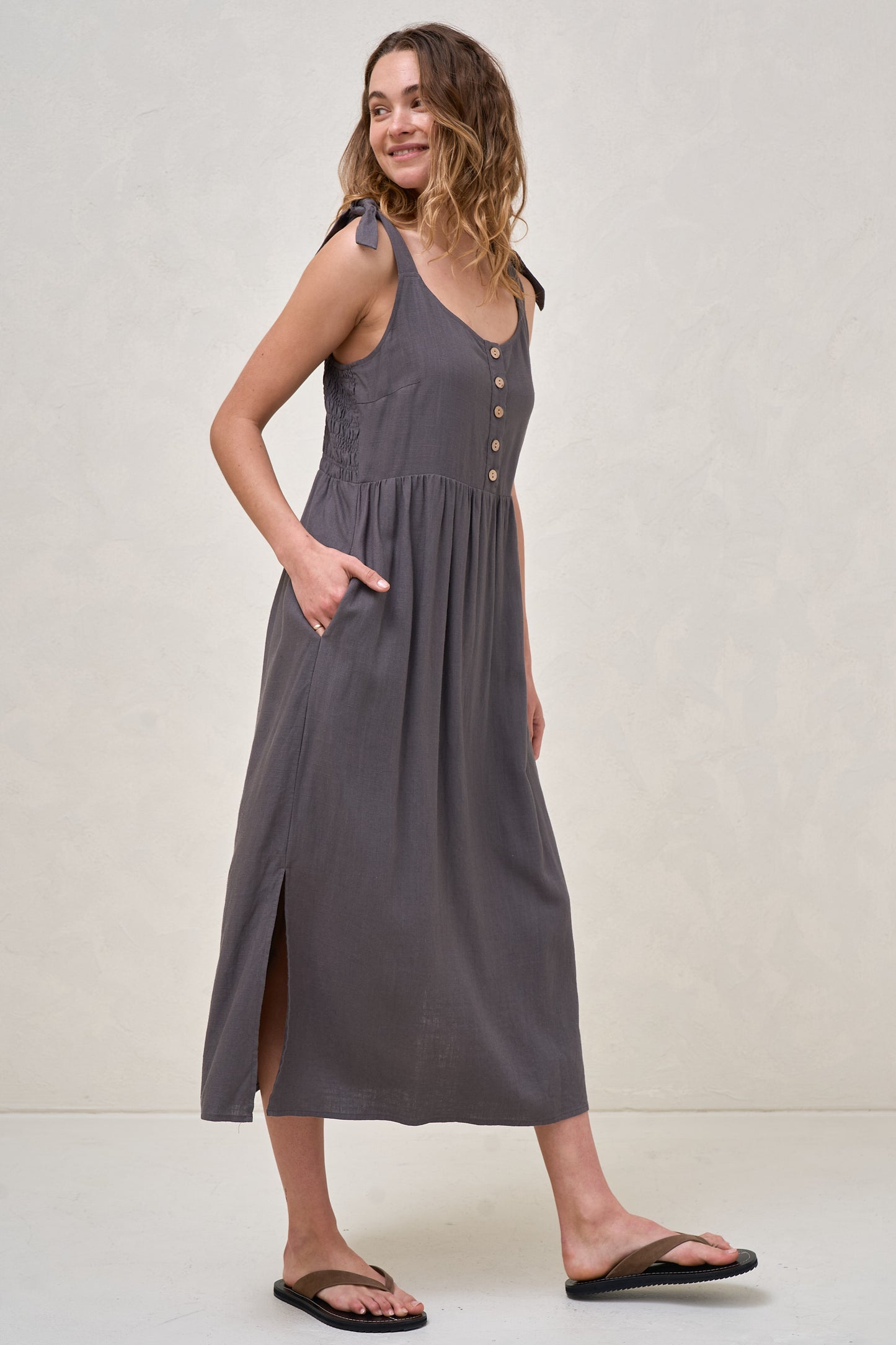 Breeze Along Midi Dress - Slate