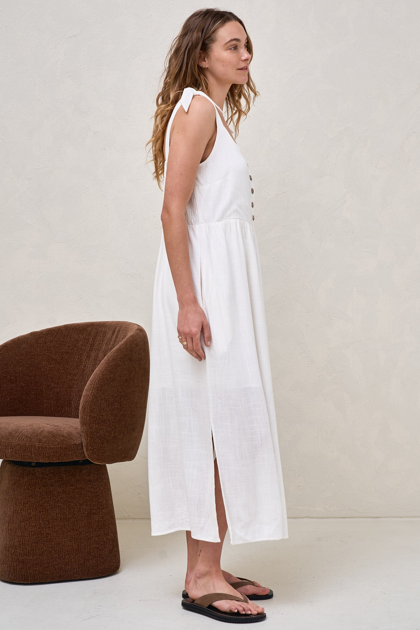 Breeze Along Midi Dress - White