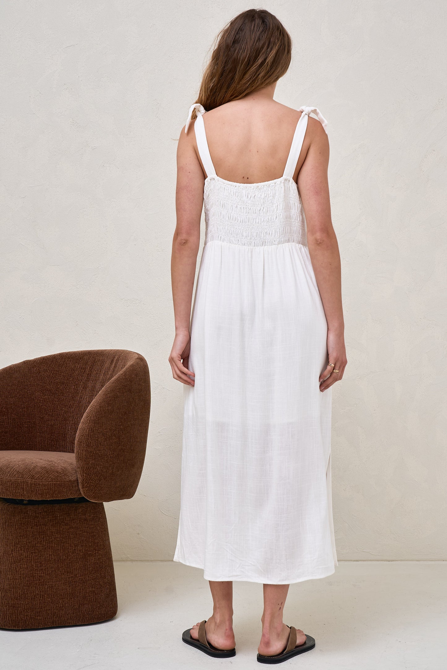 Breeze Along Midi Dress - White