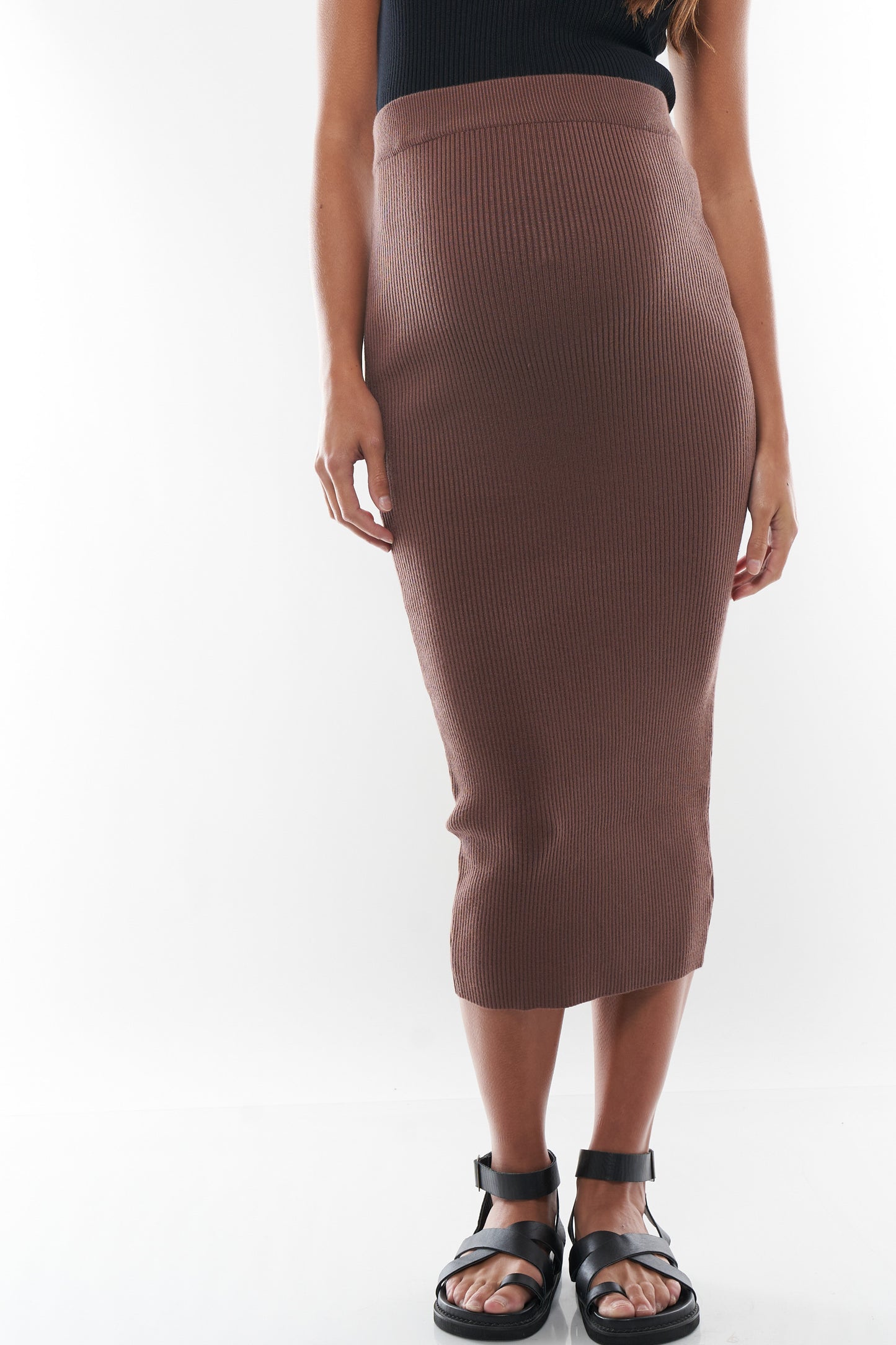 maternity midi skirt - chocolate 1