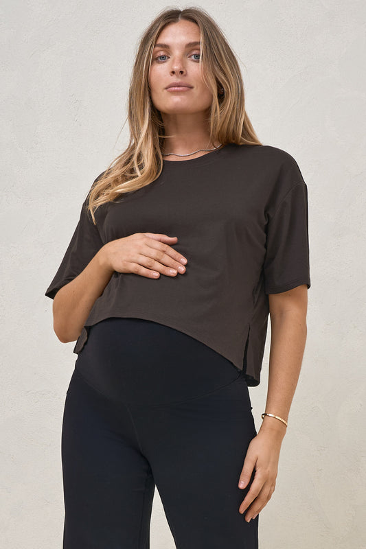 Into It Crop Tee - Espresso