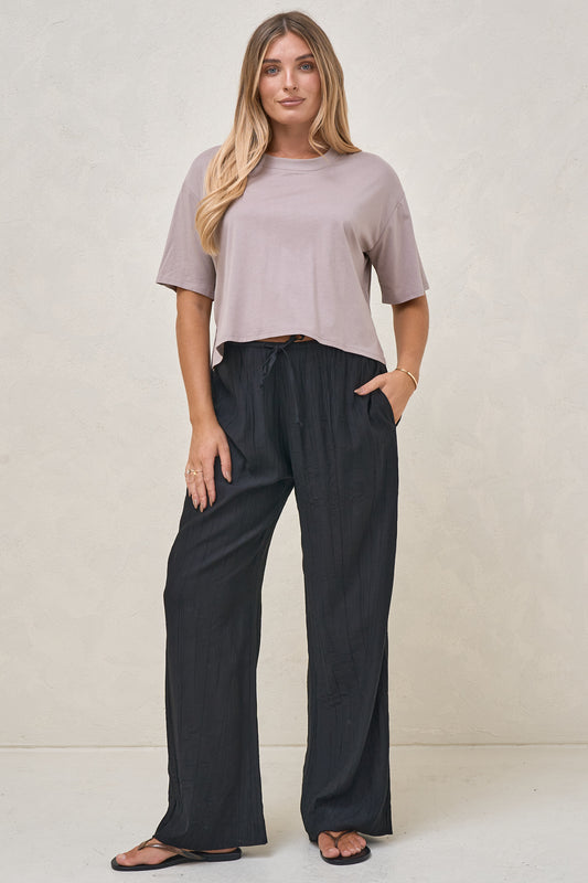 Into It Crop Tee - Taupe
