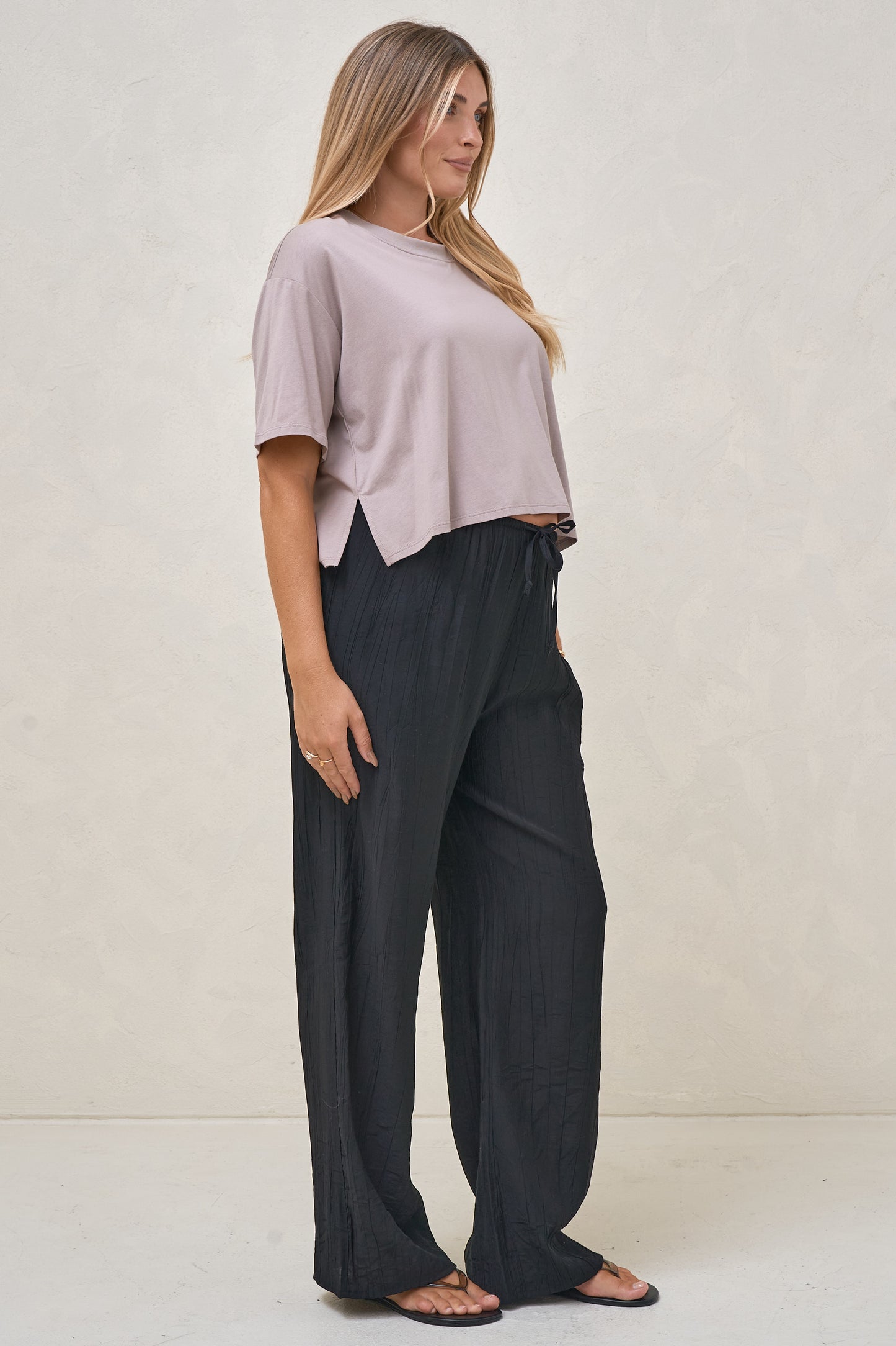 Into It Crop Tee - Taupe