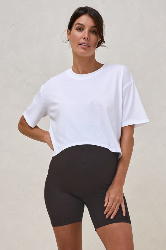Into It Crop Tee - White