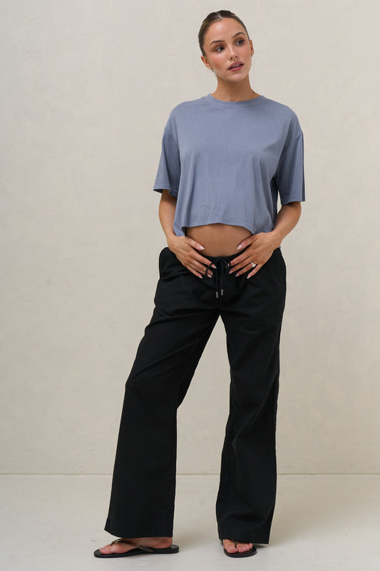 Into It Crop Tee - Blue